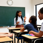 **

Diverse students in a classroom, actively engaged in learning through various teaching styles (visual aids, hands-on activities). The atmosphere should be inclusive and supportive.

**