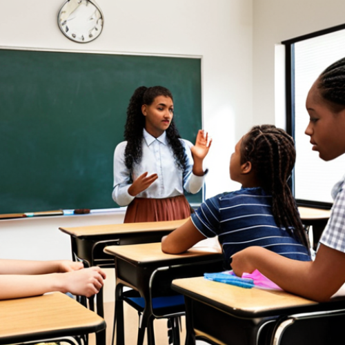 **

Diverse students in a classroom, actively engaged in learning through various teaching styles (visual aids, hands-on activities). The atmosphere should be inclusive and supportive.

**