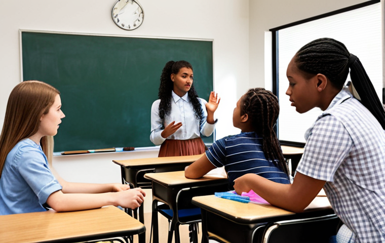 **
Diverse students in a classroom, actively engaged in learning through various teaching styles (visual aids, hands-on activities). The atmosphere should be inclusive and supportive.
**